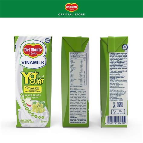 DEL MONTE VINAMILK YoGurt Mixed Fruits Drinkable Yogurt With Power 10