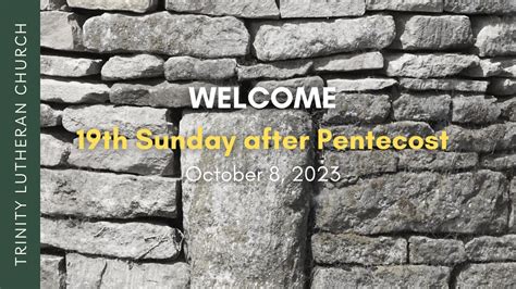 Th Sunday After Pentecost October Youtube