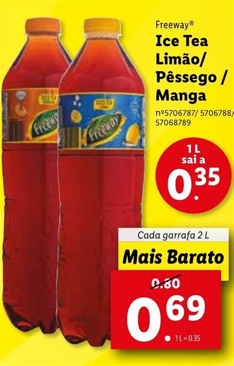 Promoção Ice Tea Limão Pêssego Manga 2L em Lidl