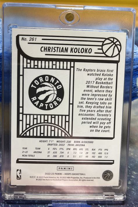 2022 23 Panini NBA Hoops Christian Koloko Basketball Rookie Card 261