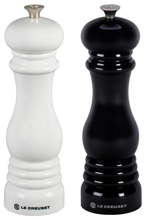 Le Creuset X Salt And Pepper Mill Set Black And White