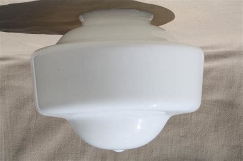 Art Deco Vintage Milk Glass Light Shade For Pendant Lamp Or Ceiling Fixture