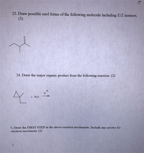 Solved 23 Draw Possible Enol Forms Of The Following Chegg