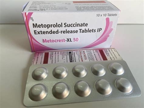 Metoprolol Succinate Extended Release 50 Mg Tablets Packaging Type Box At Rs 75 Stripe In