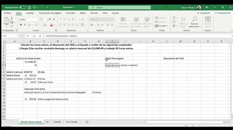 C Mo Calcular Horas Extras Y Descuento De Igss Youtube