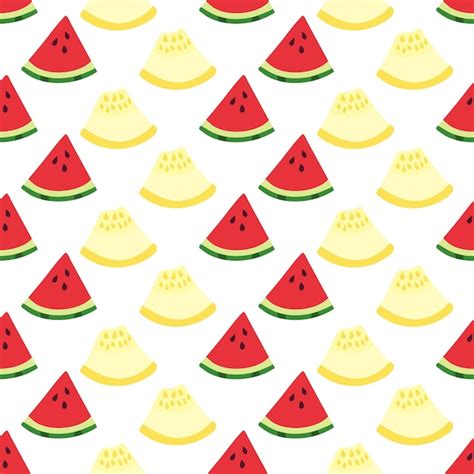 Premium Vector Pattern Pieces Of Watermelon And Yellow Melon Triangle