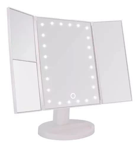 Espejo De Maquillaje Pantalla Táctil Luz Led Giratorio 180 Suono