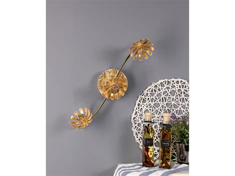 Schwenkbare Blumen Design Deckenlampe Aus Metall Blattgold