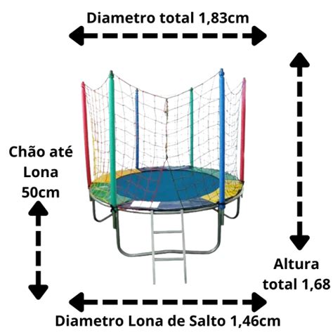 Cama Elástica Pula Pula Trampolim 1 83m Piscina de Bolinhas Quadrada