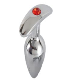 Plug Anal Inox Prata 4 Cm Pedrinha Vermelha Lovetoys Shopee Brasil