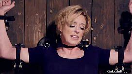 Huge Boobs Blonde MILF Slave London River Is Bound To St Andrews Cross And Gets Gagged And Cunt