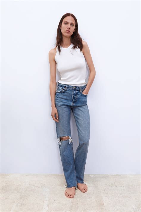 Zara Zw Premium Real Straight Jeans
