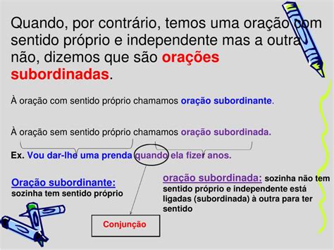 PPT ORAÇÕES COORDENADAS E SUBORDINADAS PowerPoint Presentation free