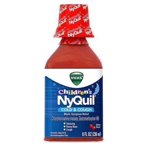 Vicks Nyquil Cold And Flu Nighttime Relief Cherry Flavor Liquid 8 Oz
