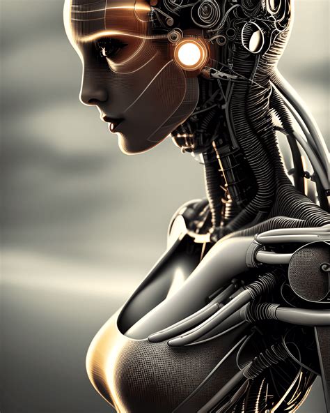 Scifi Sexy Halfwomen Halfrobot Graphic · Creative Fabrica