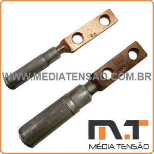 Terminal Bimet Lico Furos Conex O A Compress O Cobre E Alum Nio