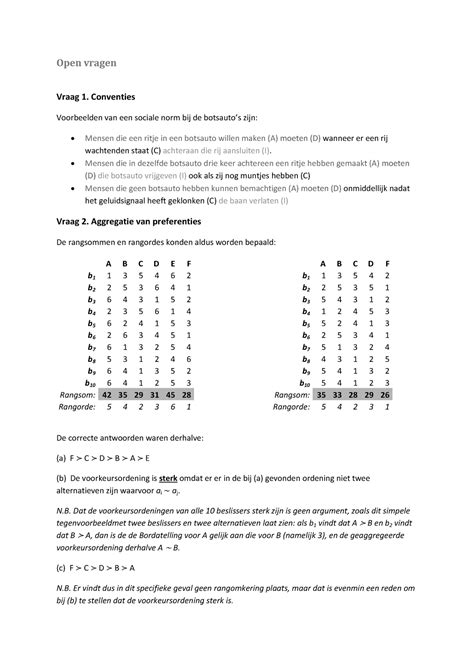 Tentamen Mei Open Vragen En Antwoorden Open Vragen Vraag