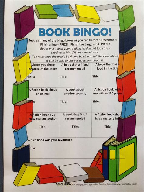 Jen's Teaching Tools: Book Bingo reading challenge