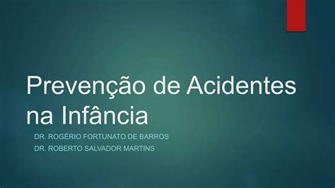 Prevenção de acidentes na infância PPT