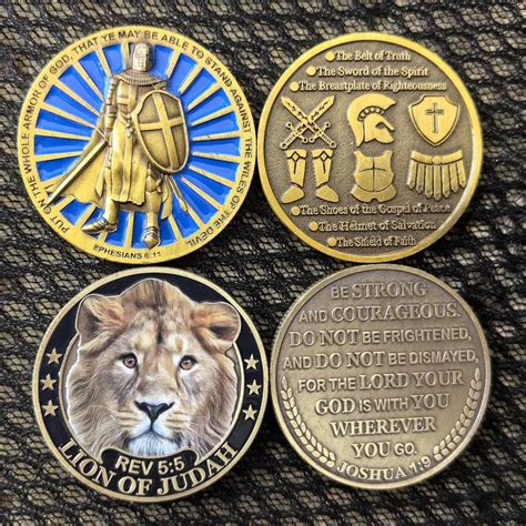 10-Pcs Christian Challenge Coin Collection Set - 1.57" Pocket Tokens