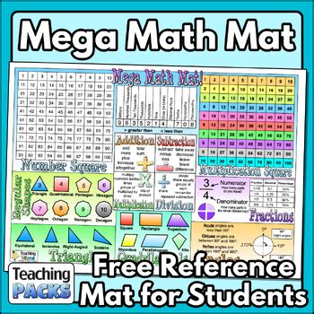mega maths mat  teaching packs tpt