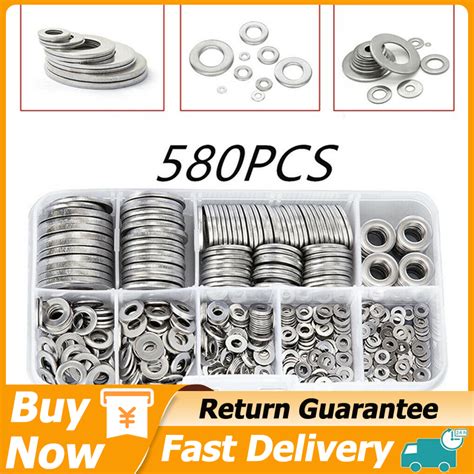 Pcs Box M M Stainless Steel Flat Washer Plain Washer Flat