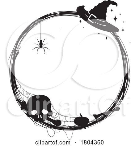 Black and White Halloween Frame or Label Design by Vector Tradition SM ...