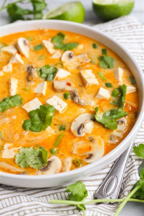 Spicy Thai Coconut Soup Tom Kha With Chicken Or Tofu Zen Spice