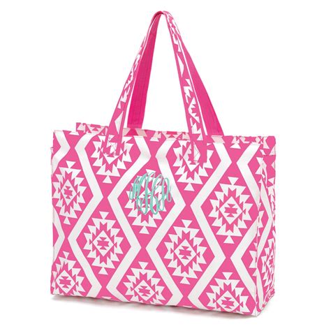 Monogrammed Tote bag pink Large Tote Bag Tote Bag Easy