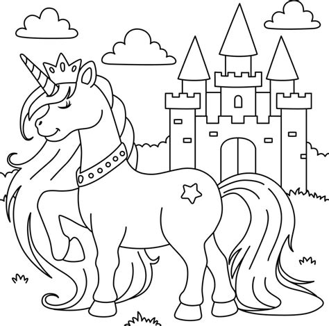 Princesa Unicornio Para Colorear Para Niños 5723222 Vector En Vecteezy