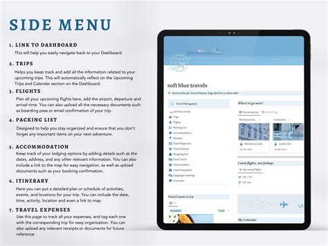 PLR Travel Planner A Notion Template Blue Theme Vacation Etsy