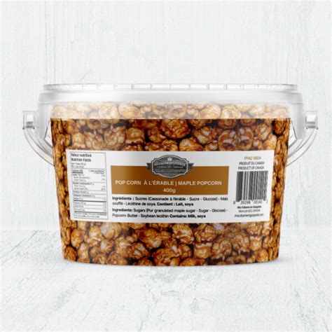 Popcorn caramélisé à l érable Grands formats 400 g Ma Cabane en