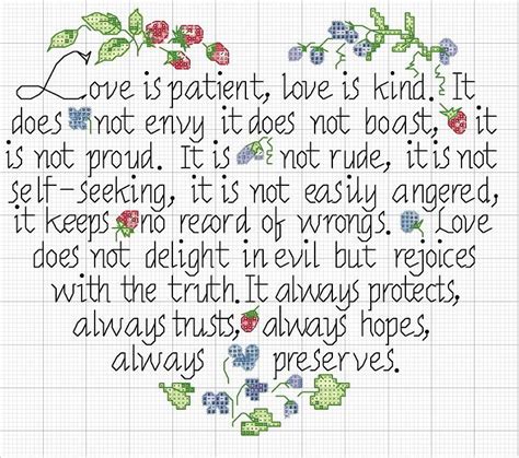 Love Is Patient Love Is Kind Cross Stitch Chart