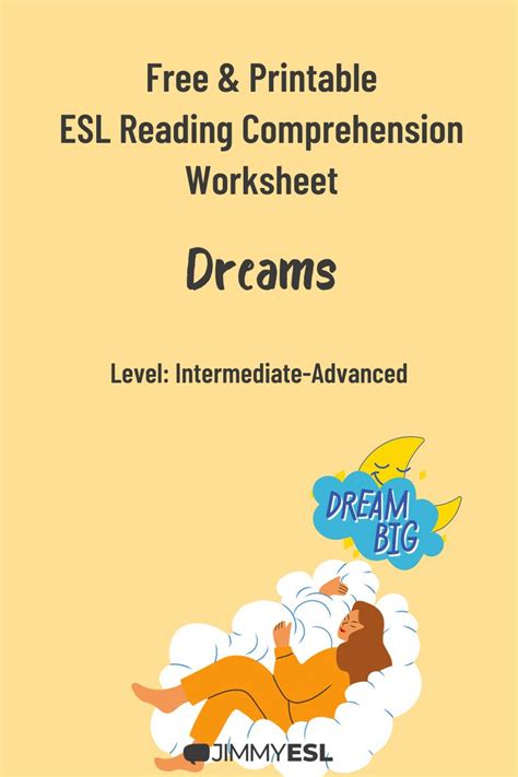 Dream Big Esl Reading Comprehension Worksheet