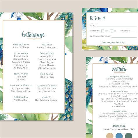 Gay Wedding Invitation Template For Marriage Peacock Save The Date Card Editable Template For