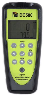 DC580C3 Combination Vane Hot Wire Anemometer Measure Air Velocity And Temperature