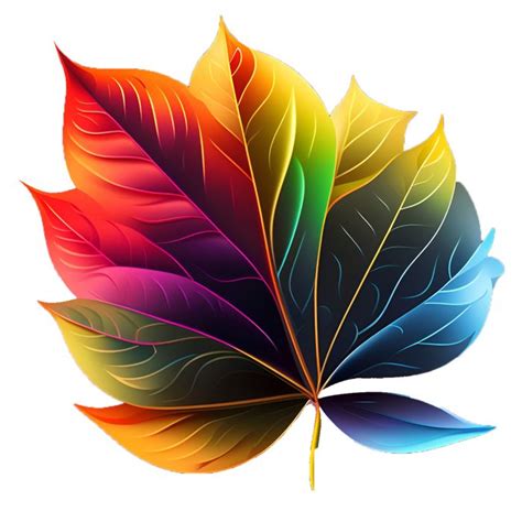 Colorful Leaf Icon Vector Psd PNG Images | PSD Free Download - Pikbest | Digital flowers ...