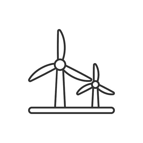 Icono de planta de energía eólica en estilo plano ilustración de vector