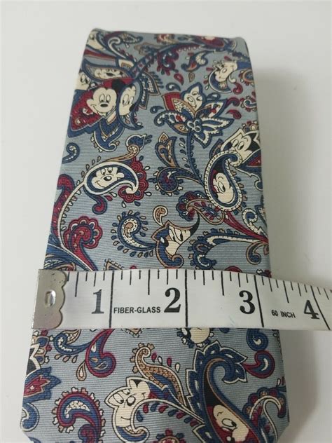 Disney Mickey Mouse Tie Vintage The Tie Works Balancine Blue Paisley Ebay