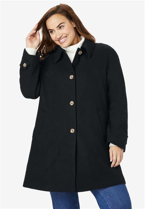 Wool Blend Classic A Line Coat Plus Size Wool Coats Fullbeauty Coat Wool Blend Wool Blend