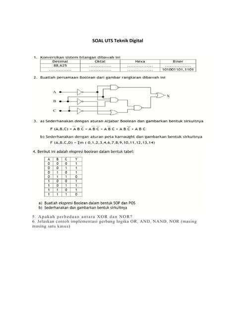 Soal Uts Teknik Digital Pdf