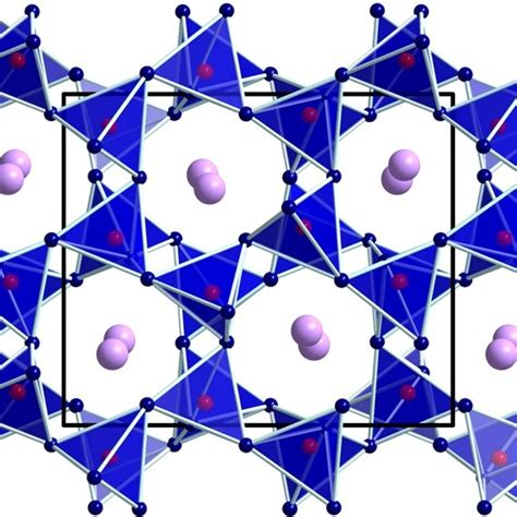 color online Crystal structure of α MnB 2 O 4 with a view along