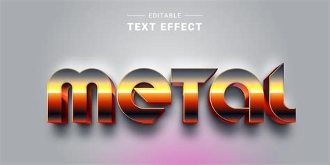 Efecto De Texto Met Lico Cromado Plateado D Editable Vector Premium