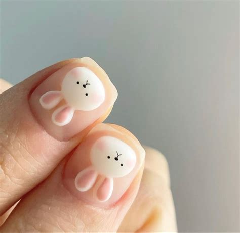 Pin De Ann Nhi En Korea Nail Manicura De Uñas Clavos De Conejo Arte De Uñas De Pascua