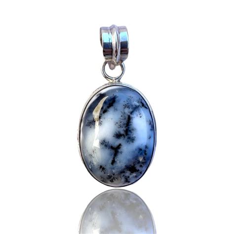 Pendentif en Agate Dendritique N3 Argent Histoires de Fées