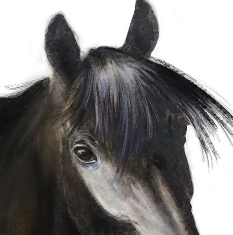 Black Horse Art Giclee Horse Painting Arthorse Lover Gift - Etsy