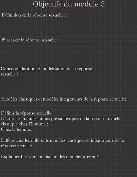 Objectifs Du Module Notes De Cours 2 Définition De La Réponse