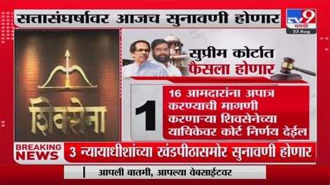 Shiv Sena Supreme Court Hearing सुप्रीम कोर्टात आज फैसला होणार Tv9 Youtube