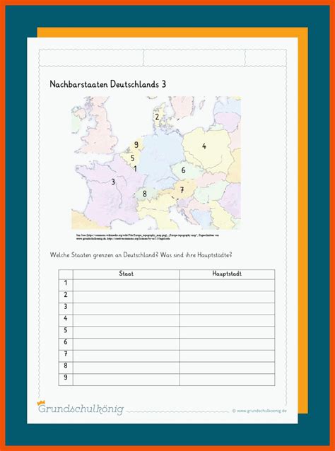 Nachbarl Nder Deutschland Arbeitsblatt Deutsch Arbeitsbl Tter