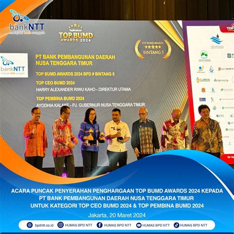 Bank Ntt Raih Penghargaan Top Bumd Awards Dirut Alex Raih Gelar